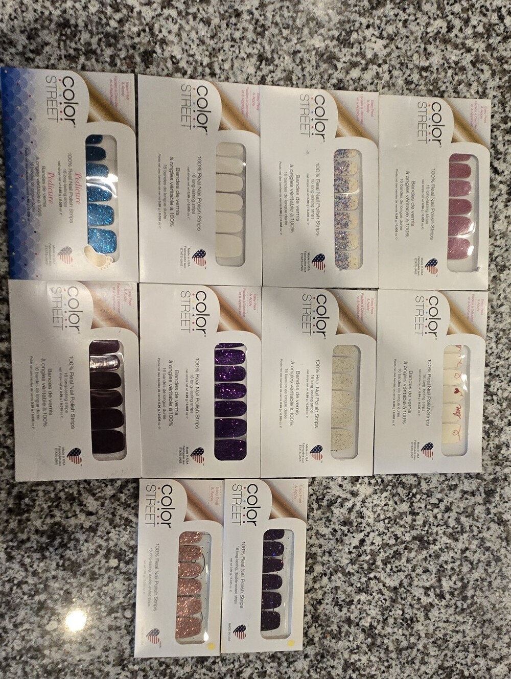 Lot Of Color Street Press-On Nail Strips Mixed Glitter